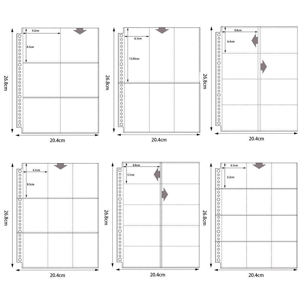 Pagine interne Raccoglitore per carte B5 Raccoglitore per fotocard Fogli PP Trasparente Senza Acidi Tasche Multiple Custodie Custodie per Album Fotografico