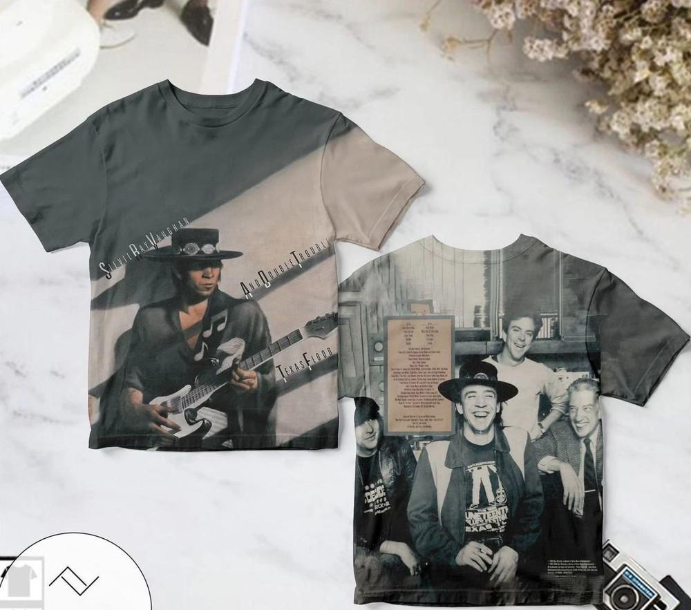 

Stevie Ray Vaughan And Double Trouble Texas Flood Album Cover AOP Tshirt v120d Unisex T-Shirt XXL