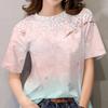 Women's Flower Pattern T-shirt Women's Clothing Rainbow T-shirt Printed