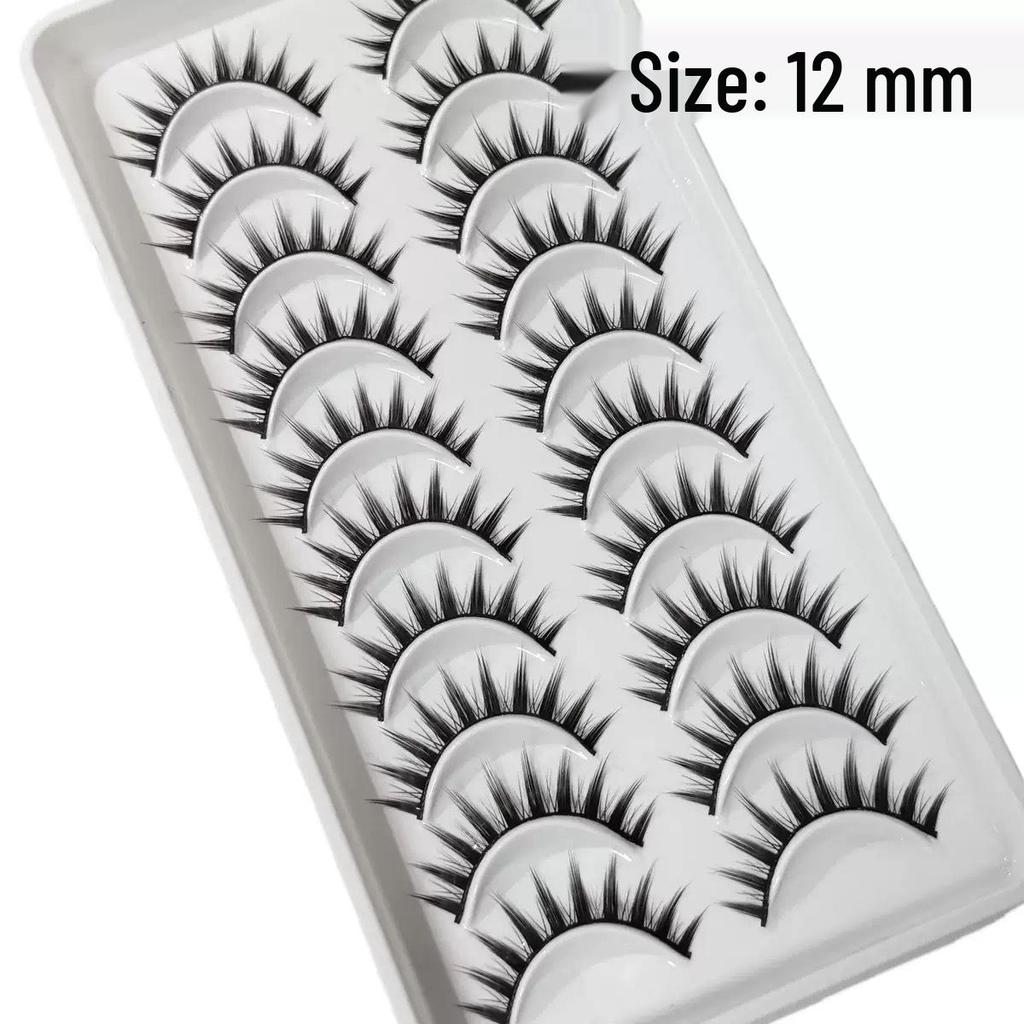 10 Pairs Barbie Manga Thick Cosplay False Eyelashes: European & American Natural Style
