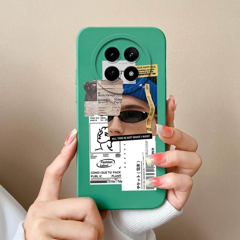 For OPPO Realme 12X 5G Phone Cases Cartoon Liquid Silicone Full Coverage Anti Drop Shell For Realme12 X Back Covers Bumper Funda