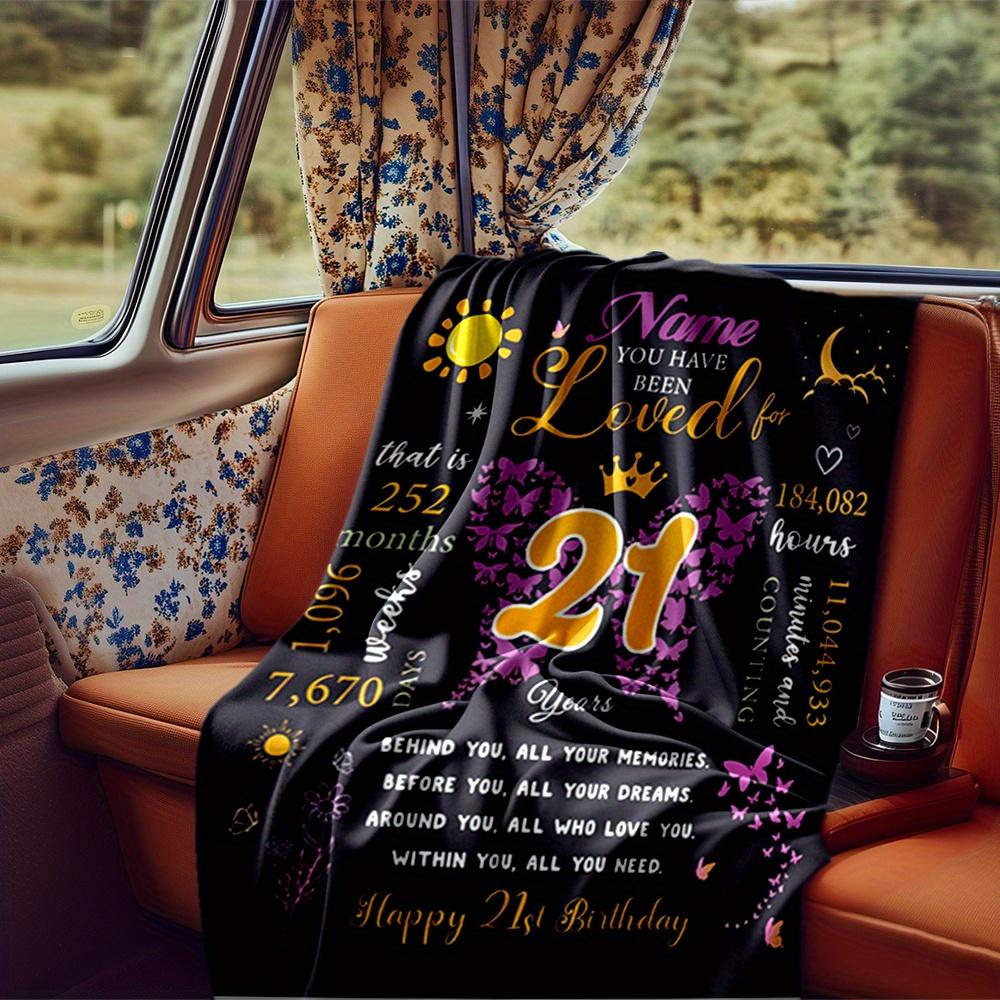 Happy 20Th Birthday Blanket Personalized Name Soft Comfortable Stylish Blanket Car Blanket Perfect For Travel Camping Outdoor Home Suitable For All