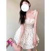 White Floral Suspender Dress Children's Summer New Casual Milk Sweet Waist Princess Tutu Dress