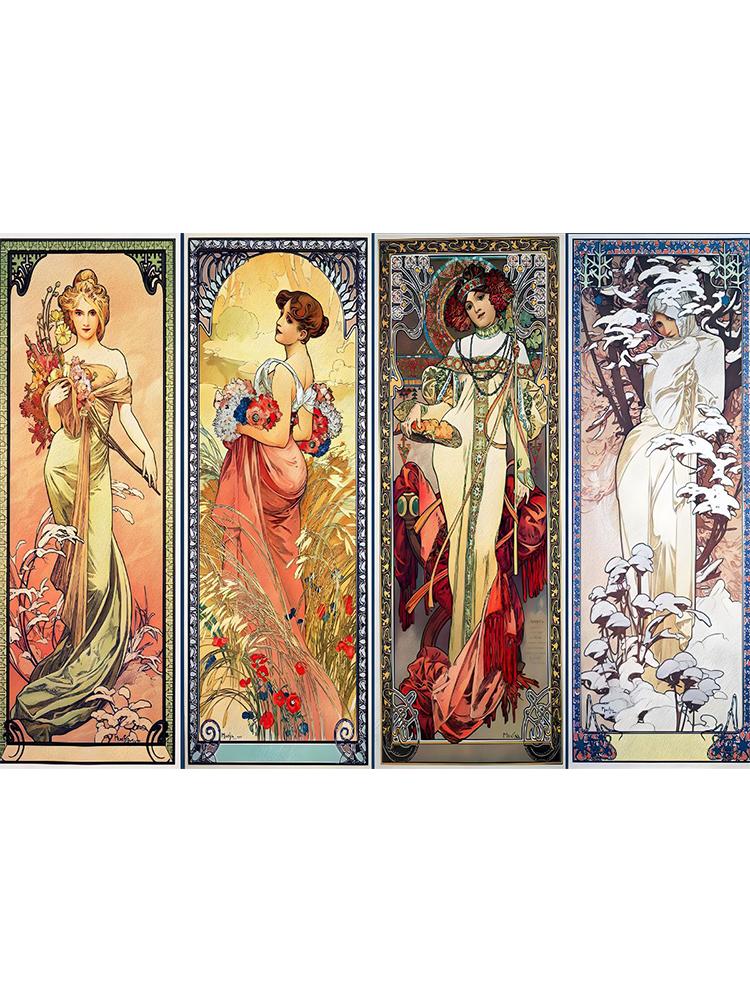 

Винтажные постеры в стиле модерн, Альфонс Муха, печать на холсте, абстрактная женская настенная картина для гостиной, домашний декор 60x90cm No Frame