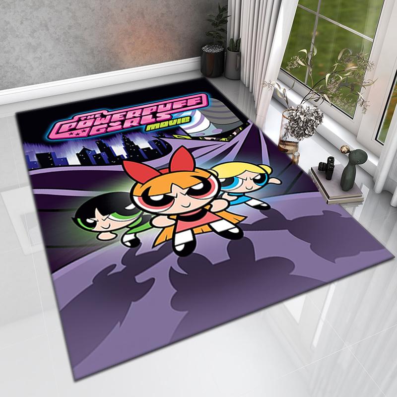 1Pc The Powerpuff Girls Printed rectangle carpet, home door mat, outdoor travel protection carpet A5