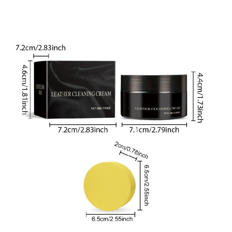 Automotive Leather Cleaning Cream with Sponge 100g Leather Maintenance Cream Car Leather Cleaning Paste Multifunctional