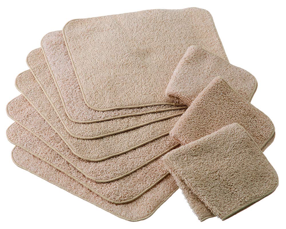 

Hotel Handkerchiefs 10-Piece Set, Made in Japan, Senshu Towel, Beige, Approx. 20x20cm бежевый