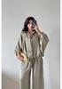 2025 European & American Women's Long Sleeve Cardigan Shirt with Casual Pants Fashion Set