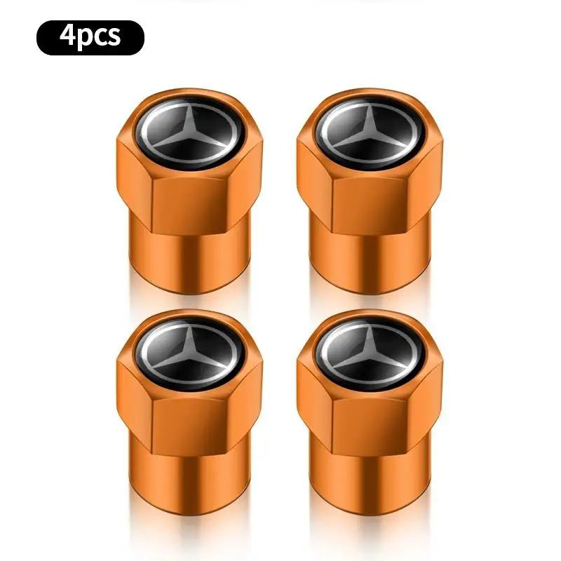 4PCS Car Wheel Tire Valves Tyre Stem Air Caps Cover For Mercedes Benz AMG W176 W202 W204 W205 W210 W211 W212 CLA CLK CLS GLA GLC ZQ1