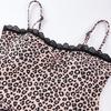 2025 Europäischer & Amerikanischer Leopardenmuster Spitzenbesatz Camisole Pyjama-Set - Sexy & Bequeme Sommer-Hauskleidung