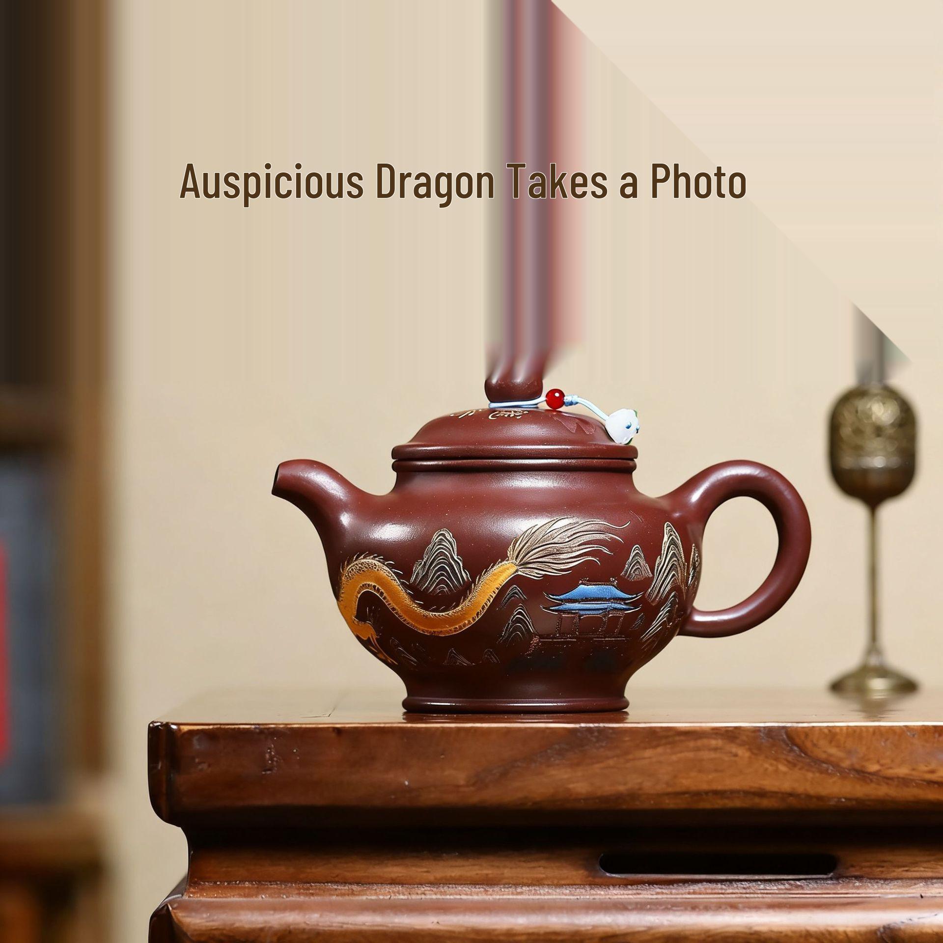 

Handmade Yixing Zisha Teapot, Original Ore Red Clay, Xiang Long Design, Duozhi Style, Large Capacity, Premium Tea Brewing Pot. 420ml