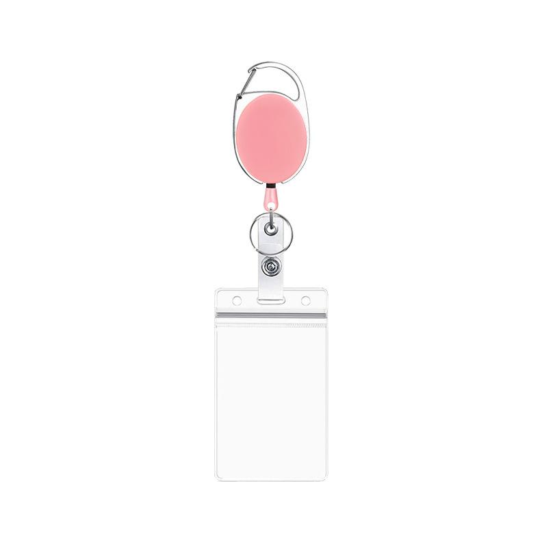 1pc Belt Rope Office Lanyard Clip Keychain Name Tag Holder Keyring Id Card Key Ring Cord Reel Retract Pull KeyChain Badge Holder