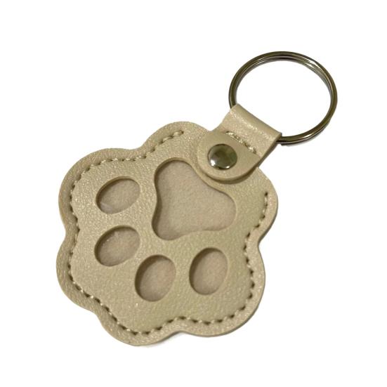 Faux Leather Pet Hair Keychain Dog Cat Claw Shape Souvenir