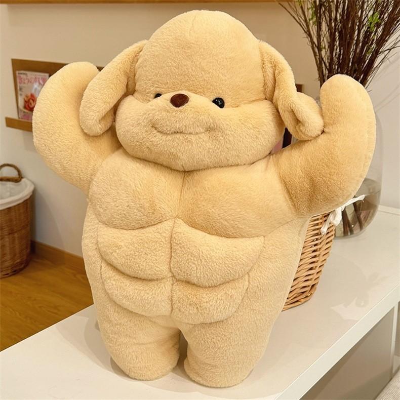 Creative Funny Muscle Poodle Doll Plush Toy Fierce Boyfriend Pillow Girl Doll