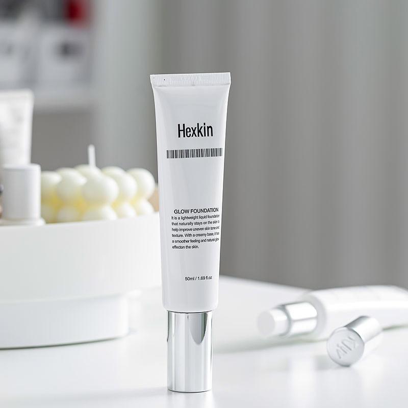HEXKIN Glow Foundation 50ml 6 i 1(Solskydd + Concealer + Primer + BB-kräm + Blekande & Anti-rynk + Foundation)