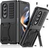 Metal  Case 3 Layers Protection For Samsung Z Fold 4 Heavy Duty Aluminum Alloy 360 Shockproof Cover with Kickstand