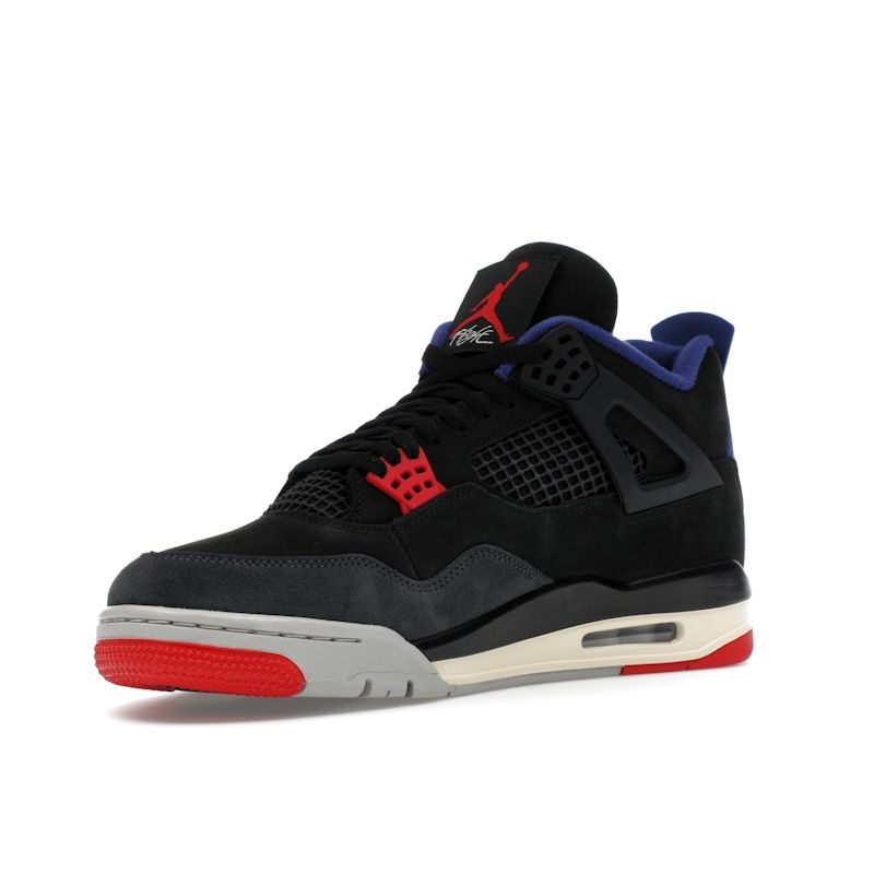 Air Jordan 4 Retro Rare Air - White Lettering Men Sneakers Black Fire-Red Deep-Royal-Blue FV5029-003
