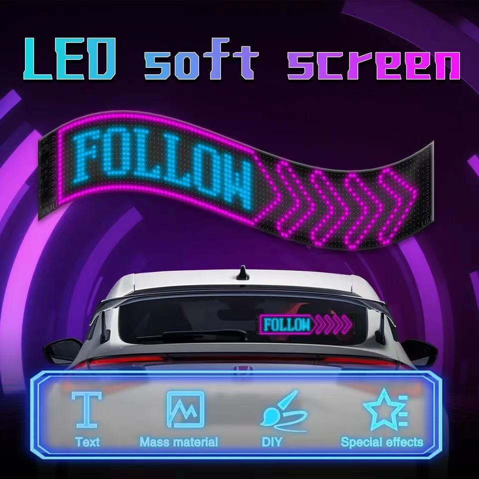 LED Matrix Pixel Panel DIY Pattern Graffiti Scrolling Led Ring USB 5V Flexible Text Animation Display Car Remote control+APP