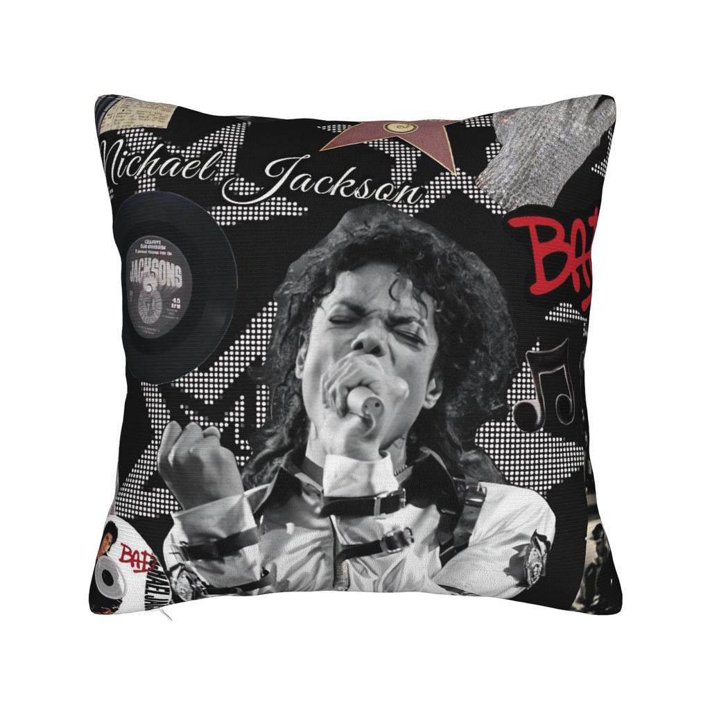 Mj Michael Jackson Kissenbezug Beidseitiger Druck Stoff Kissenhülle Dekorationen Wurfkissenbezug Hülle Sitzbezug 45X45cm