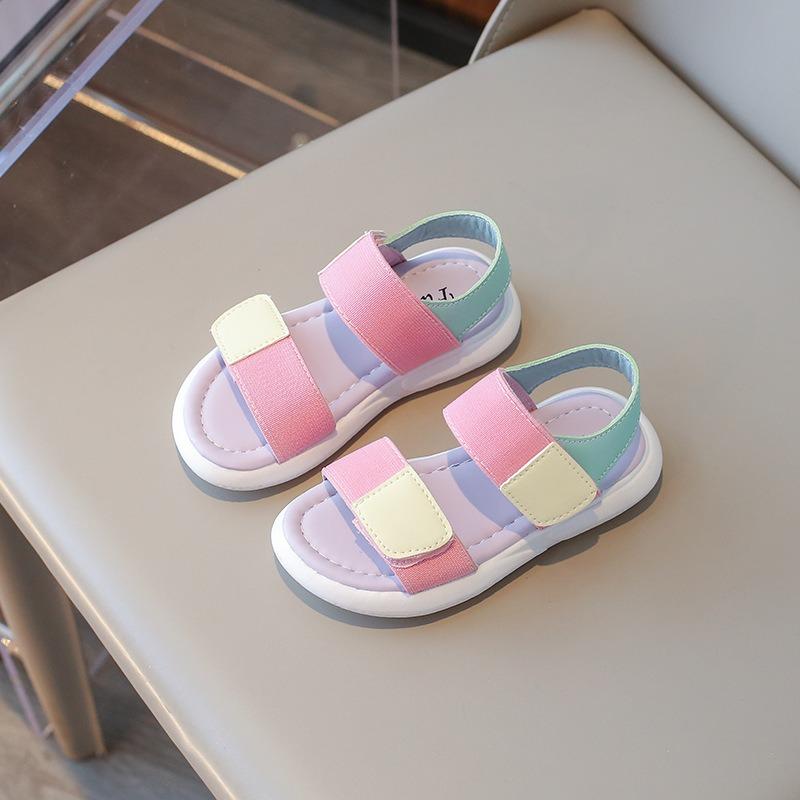 

Summer new style girls sandals, soft sole camouflage beach shoes for medium and large kids, open-toe Korean-style sandals for little girls 26