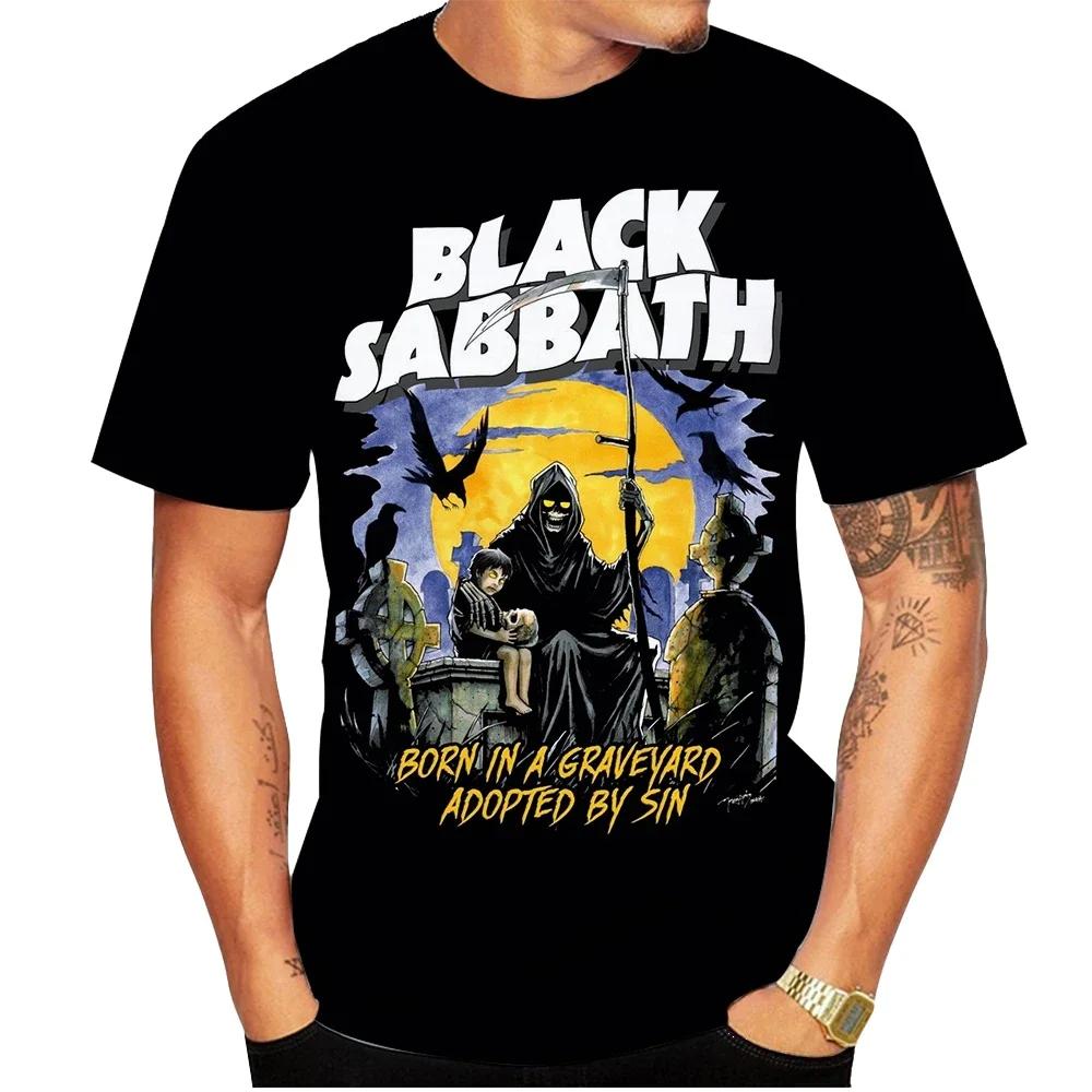 Black Metal Rock Band T Shirt Men Women Fashion Casual Graphic Short Sleeve Daily Fashion Plus Size Unisex O-Neck Pullover Tops