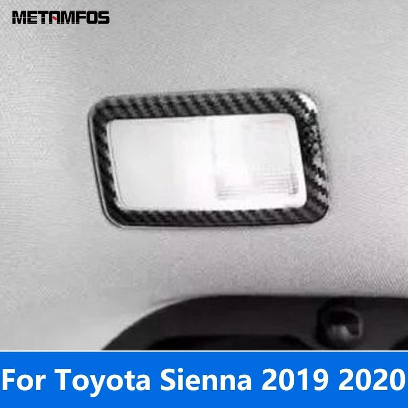 For Toyota Sienna   Carbon Fiber Rear Reading Light Lamp Cover Trim Decoration Frame Interior Accessories Car Styling