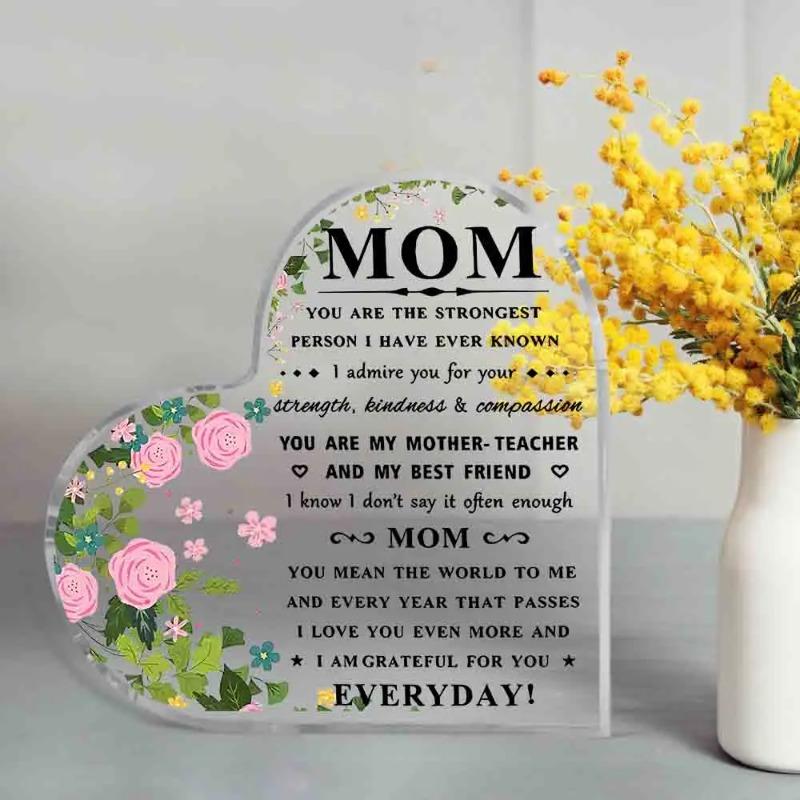 2D Flat Acrylic Keepsake Desktop Decoration Plaque, Home Decor Plaque Hanging Wall Art Decorative Garden Decoration for Room Door Signs Hanging Square