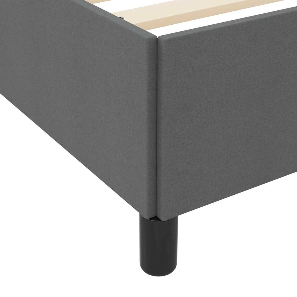 Box Spring Bed with Mattress Dark Gray 90 x 190 cm Fabric