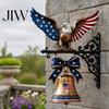 Decorative Patio Hanging Ornament Spirit of Liberty Eagle Bell, 250th Anniversary Wall Mounted Outdoor Door Bell Patriotic Metal for Front Garden