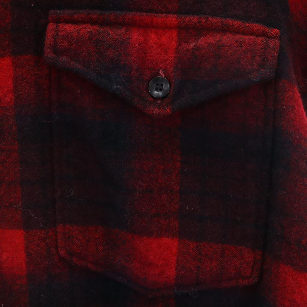 PENDLETON 70s Made In USA Wool Vintage Check Pattern Long Sleeve Shirt 16 Men's Used