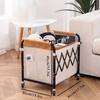 Foldable Telescopic Storage Trolley, Steel Pipe & Oxford Cloth Storage Basket, Canvas Storage Organizer