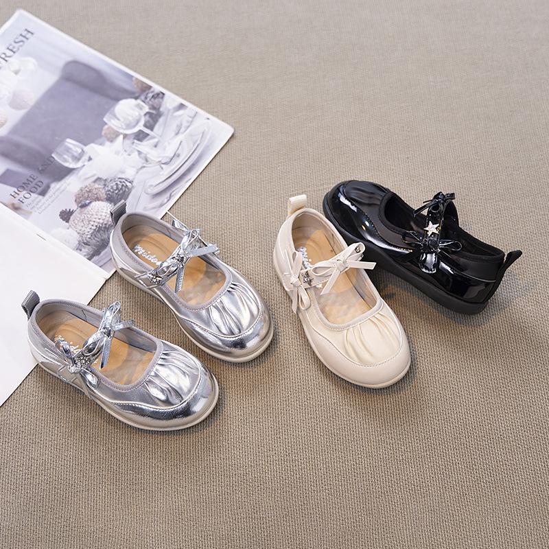 Baotou girls sandals summer 2025 new children's Mary Jane ballet shoes girls foreign style silver princess shoes