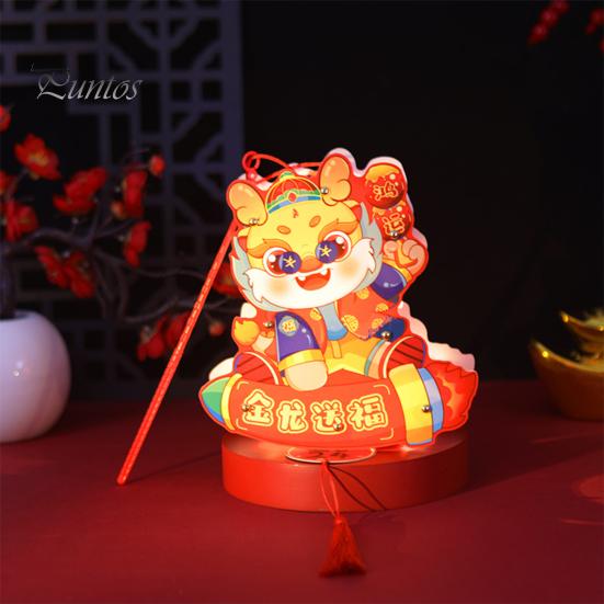 

Фонарь весеннего фестиваля с ремешком и кисточкой, яркий цвет, украшение на китайский Новый год, комплект для изготовления фонариков для родителей и детей