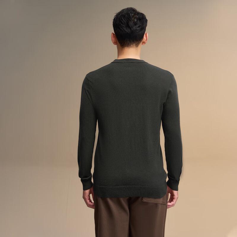 HLA Men's Pure Wool Long Sleeve Knit Sweater