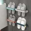 No Drill Wall Mounted Bathroom Slipper Shelf - 1-Tier Space Saving Shoe Rack Hanging Organizer, Punch-Free Installation