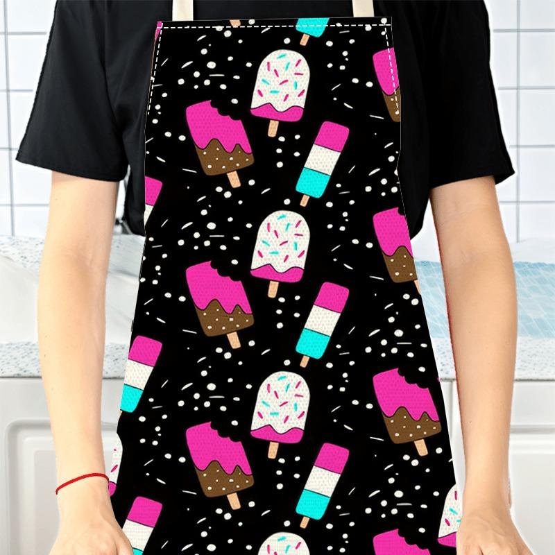 1pc Large Solid Color Background Romantic Heart Pattern Apron, Home Decoration Kitchen Wear, Sleeveless Durable Washable Unisex Cooking Apron,