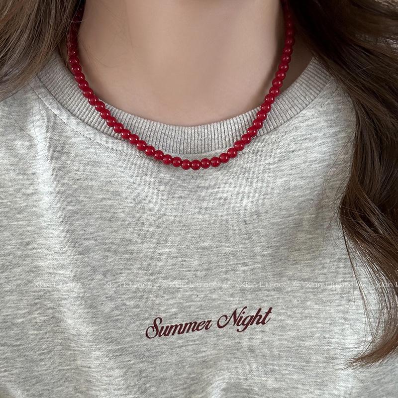 2025 Sense Layered Black Agate & Pearl Necklace - Light Luxury Women's Clavicle Chain Accessory