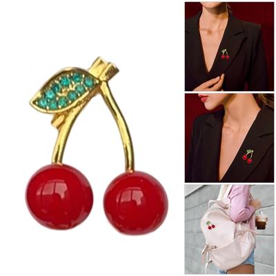 Jasně třešňová brož s ovocem pro ženy módní doplněk silná slitina skvělá pro neformální vycházky a speciální událost