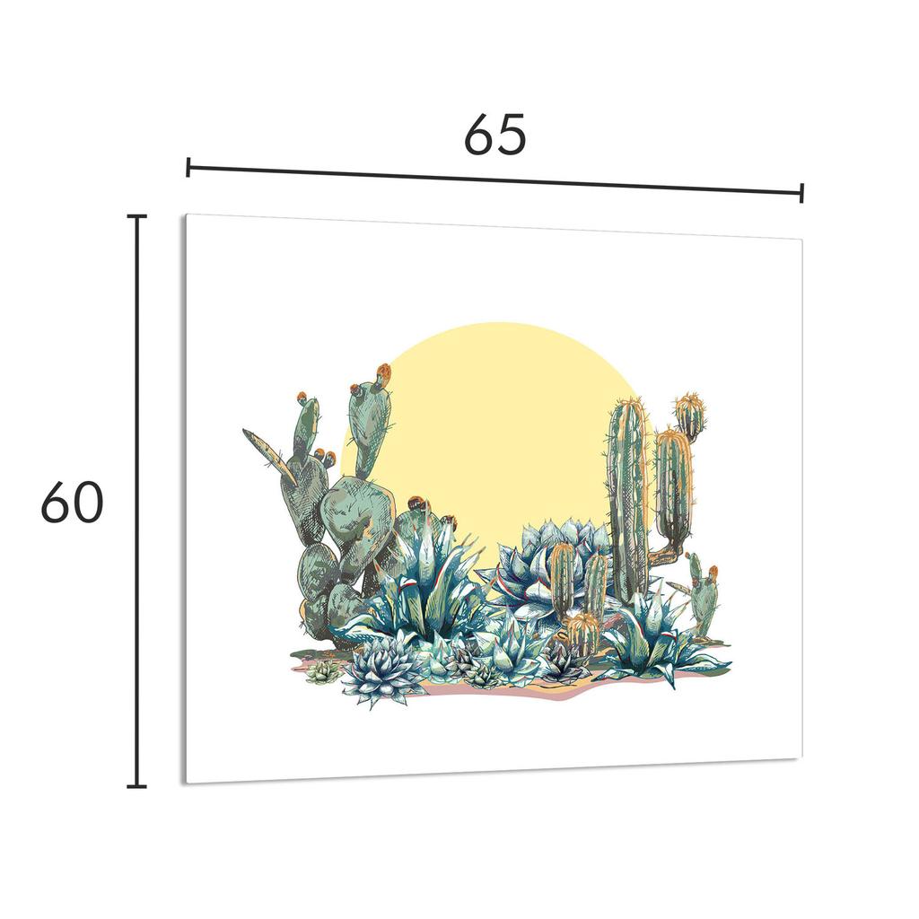 PANEL SZKLANY DO KUCHNI 65x60 Kaktus