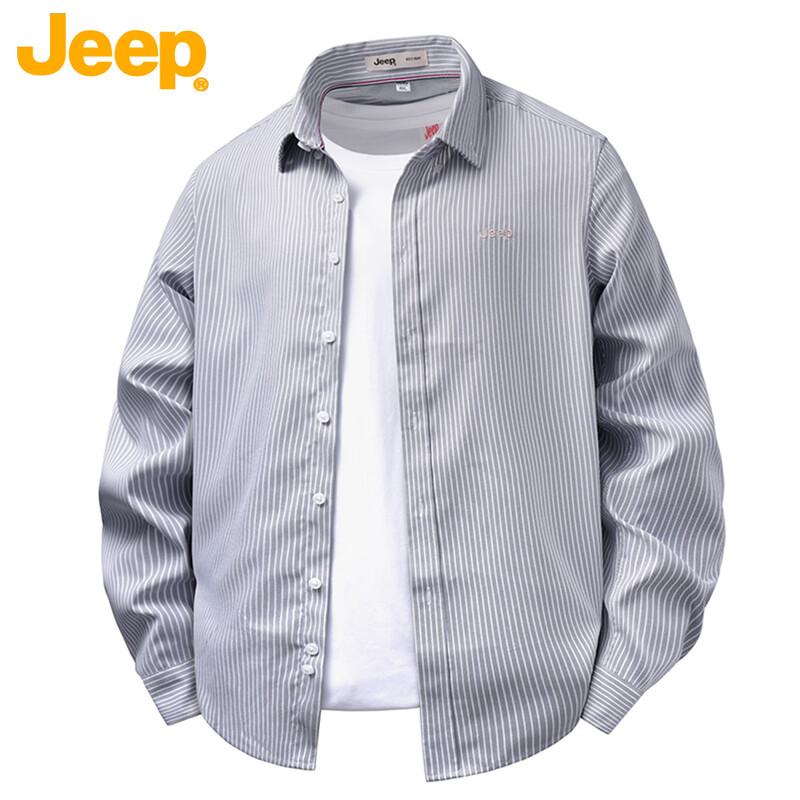 JEEP Unisex Distressed Striped Long Sleeve Shirt S