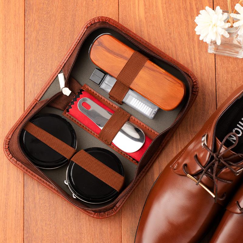 11-Piece Horsehair Shoe Polish and Leather Care Kit