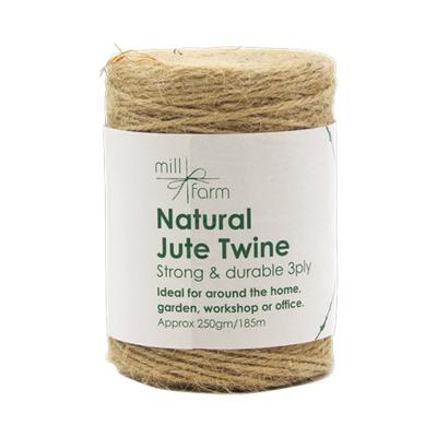 Mill Farm 3-ply Natural Jute Twine Spool Large 250g/ 185m