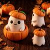 Set Includes a Pumpkin Base,Ghost,And Hat-Creative 1D-Printed Halloween Pumpkin Spirit Figurine.Perfect As a Desktop Decor Piece
