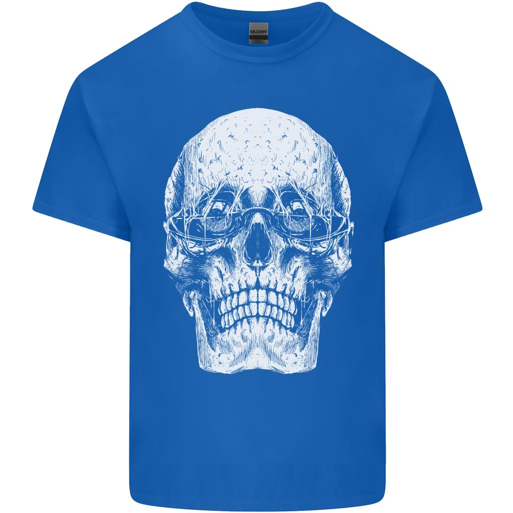 Old Unisex Skull With Glasses Gothic Biker Unisexs Light Cotton TShirt