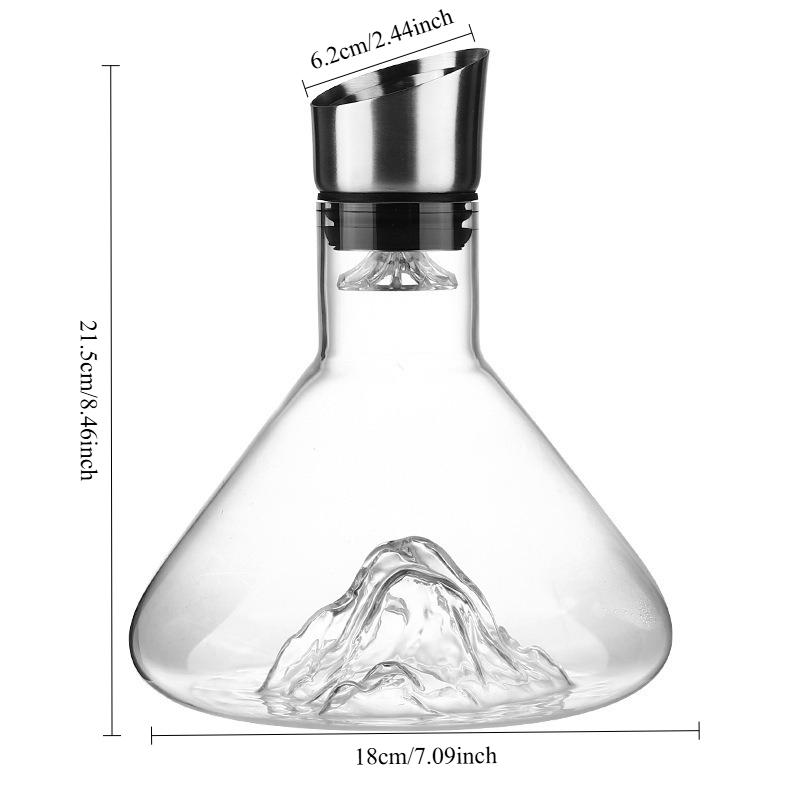 1500ML Iceberg Whisky Wine Decanter Handmade Lead-free Crystal Wine Pourer Carafe Thickened Wine Dispenser Pot Bar Accessories