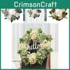 Stylish American And European Floral Hydrangea Green Leaf Door Wreath