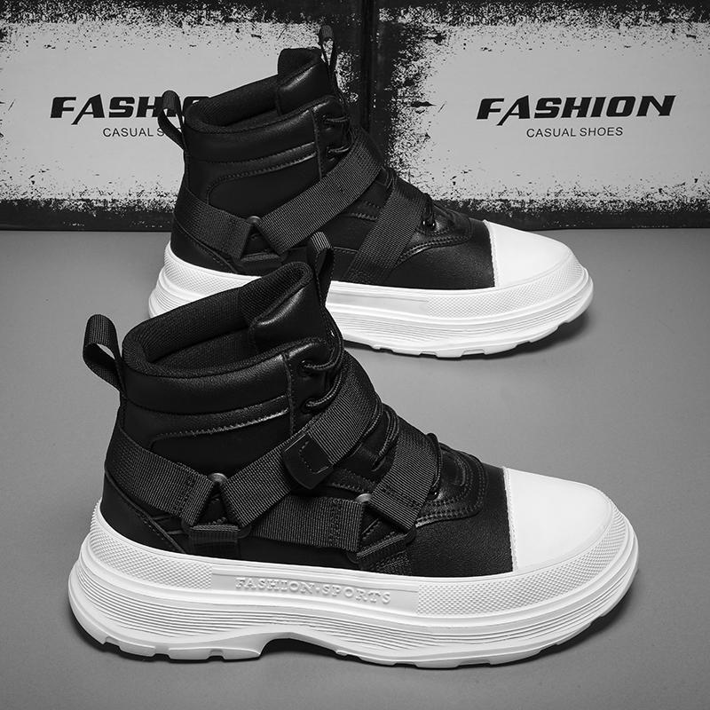 

Обувь для мужчин Тренд Высокий верх Комфорт Повседневные кроссовки Высокое качество Универсальная Дышащая Мужская обувь на платформе Zapatillas Hombre 39 чёрный