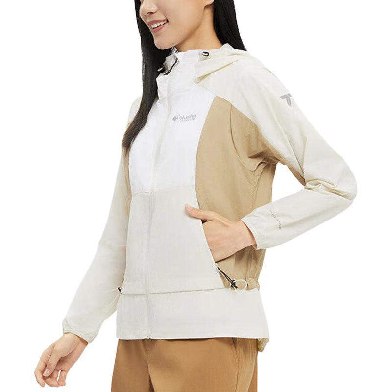 Columbia Titanium Series Color Block Hooded Zip Jacket Women jackets Khaki WR7482-191