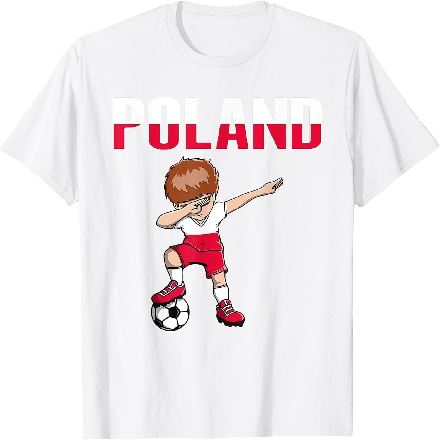 Dabbing Soccer Boy Poland Soccer Fans Jersey Polish Football T-Shirt S