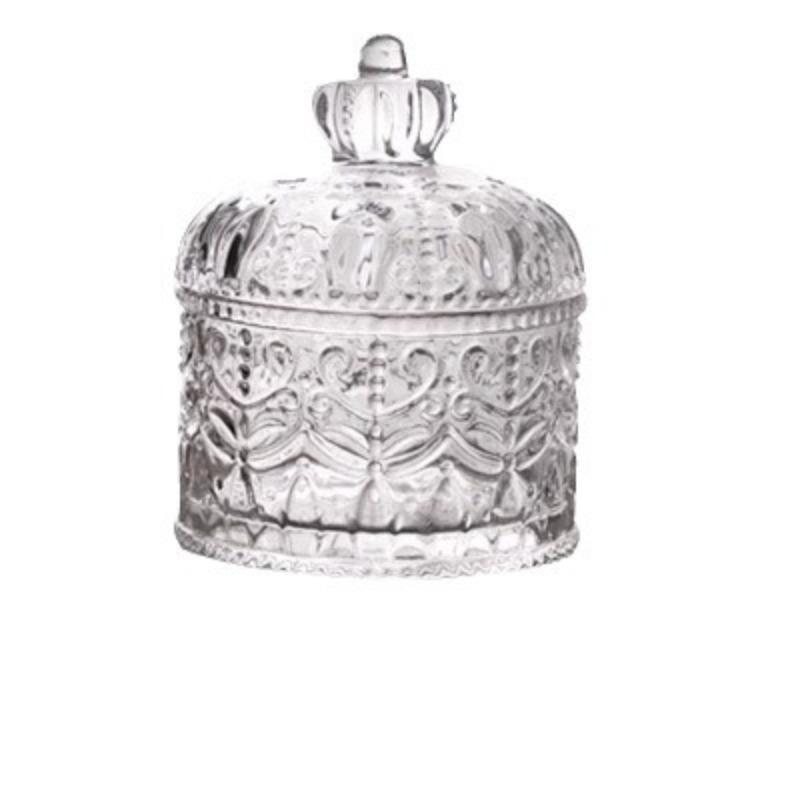 Crown Glass Jar Glass Candy Jar for Necklaces Snacks Hair Accs Jewelry Wedding Jewelry Box Jewelry Storage Case